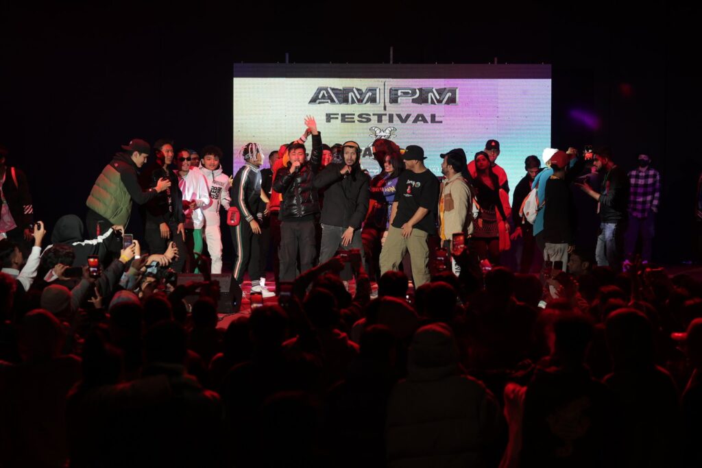 all the artist gathered on stage at pahari goat festival