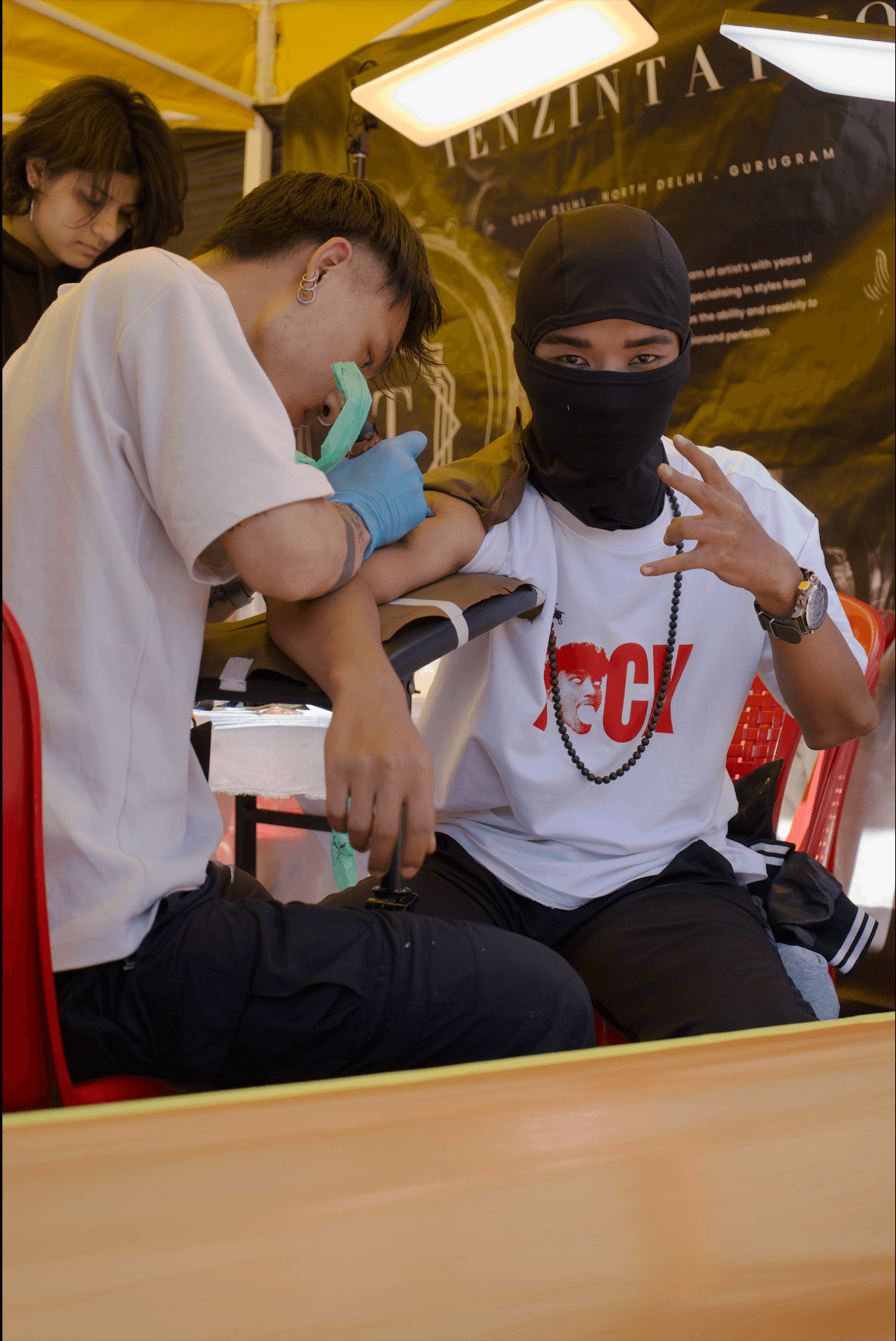 tenzin tattoo shop at pahari goat festival